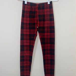 Black and Red Plaid Leggings
